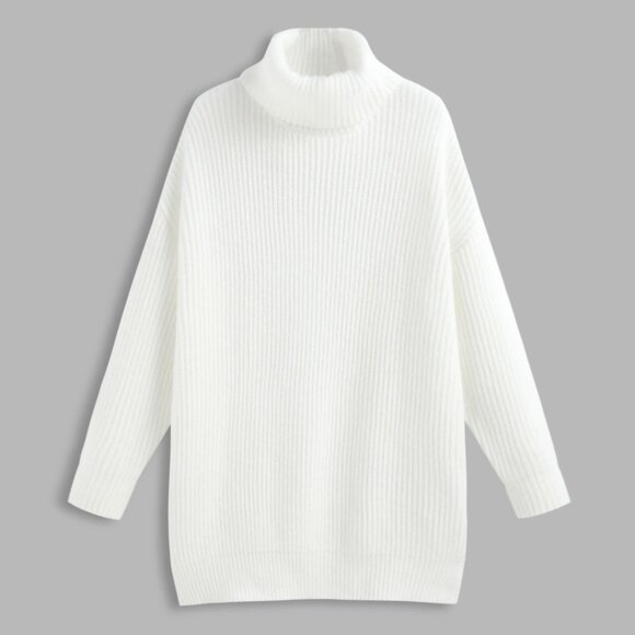 ZARA Horizontal Knit Ribbed Bandage Look Sweater - Picture 1 of 6